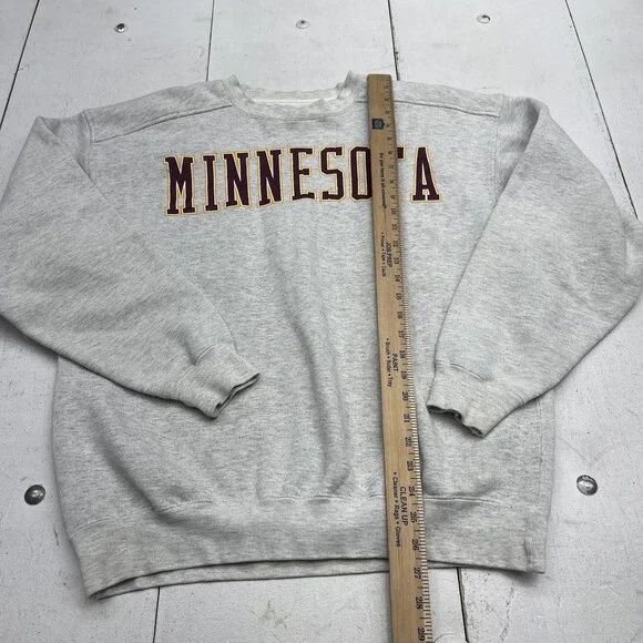 Minnesota Golden Gophers Sweatshirt Mens Large Gray NCAA Galt Sand Crewneck - Picture 6 of 8